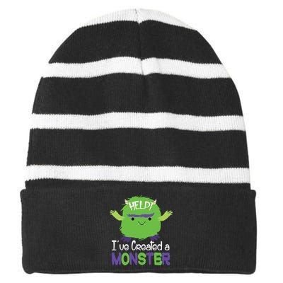 Help I've Created A Monster Striped Beanie with Solid Band