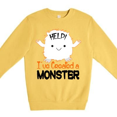 Help I've Created a Monster Funny Halloween Premium Crewneck Sweatshirt