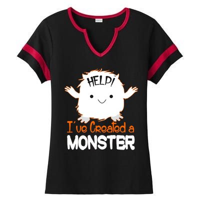 Help I've Created a Monster Funny Halloween Ladies Halftime Notch Neck Tee