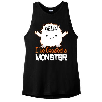 Help I've Created a Monster Funny Halloween Ladies PosiCharge Tri-Blend Wicking Tank