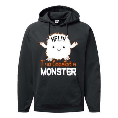 Help I've Created a Monster Funny Halloween Performance Fleece Hoodie