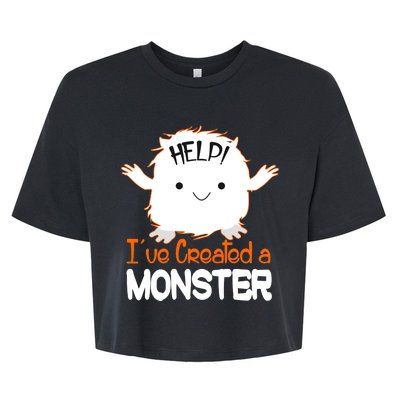 Help I've Created a Monster Funny Halloween Bella+Canvas Jersey Crop Tee