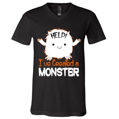 Help I've Created a Monster Funny Halloween V-Neck T-Shirt