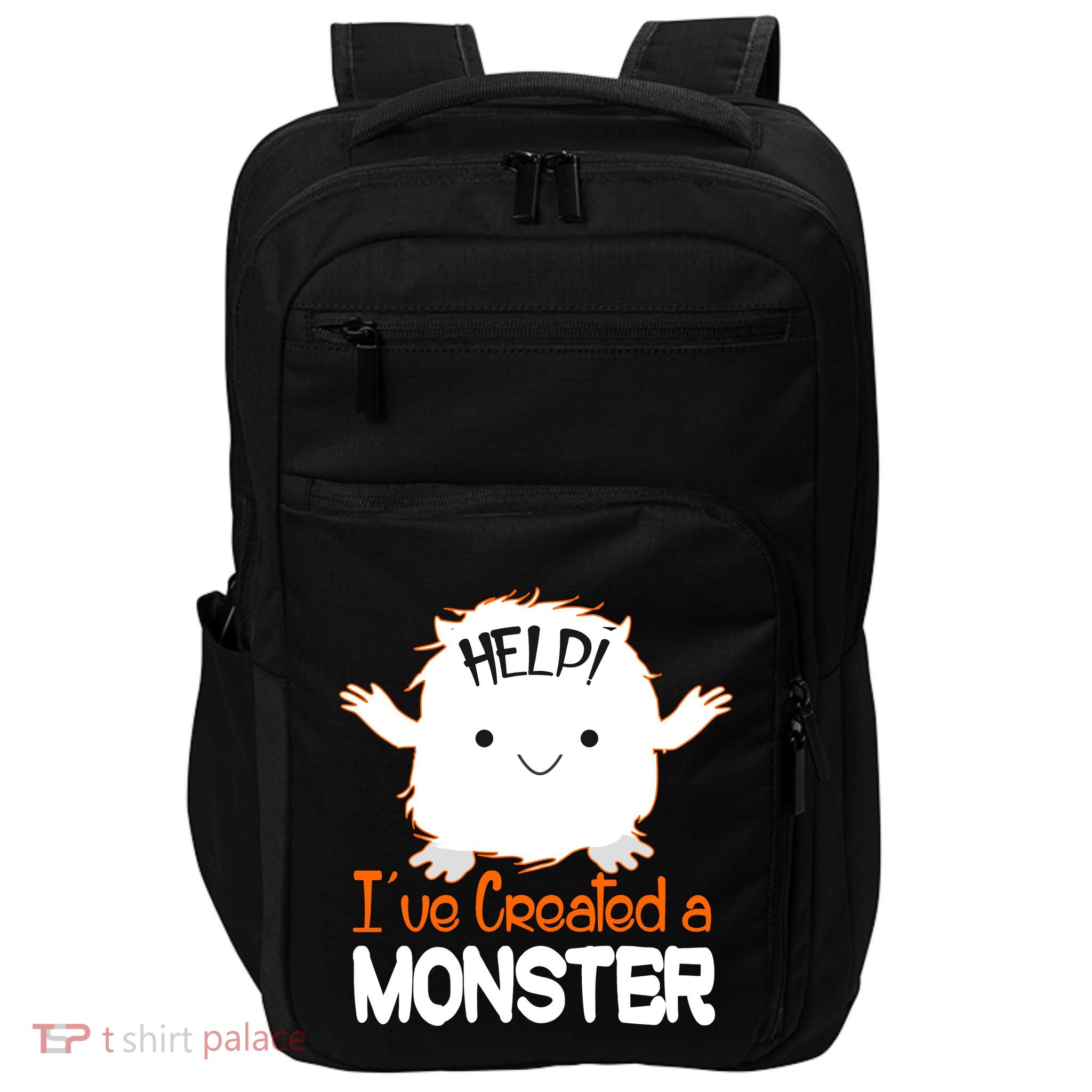 Help I've Created a Monster Funny Halloween Impact Tech Backpack