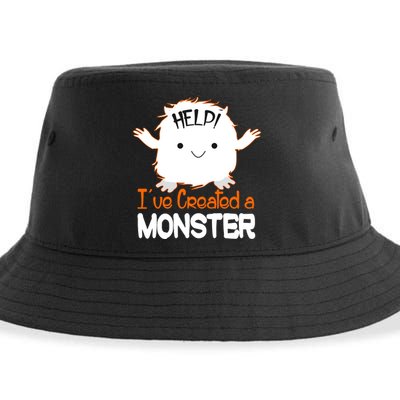 Help I've Created a Monster Funny Halloween Sustainable Bucket Hat