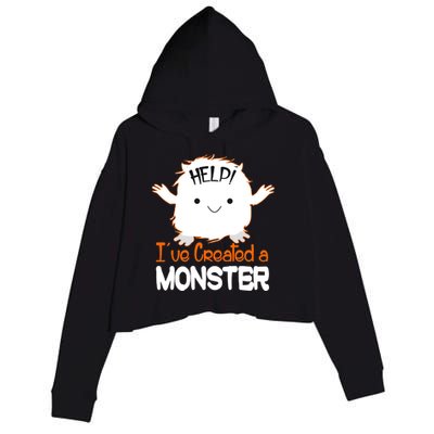 Help I've Created a Monster Funny Halloween Crop Fleece Hoodie