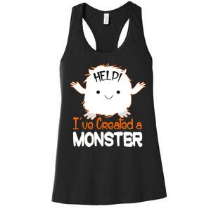 Help I've Created a Monster Funny Halloween Women's Racerback Tank