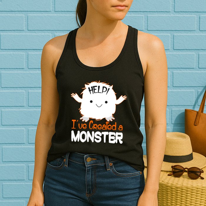 Help I've Created a Monster Funny Halloween Womens Tank Top