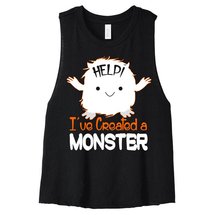 Help I've Created a Monster Funny Halloween Women's Racerback Cropped Tank