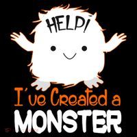 Help I've Created a Monster Funny Halloween Pom Pom 12in Knit Beanie