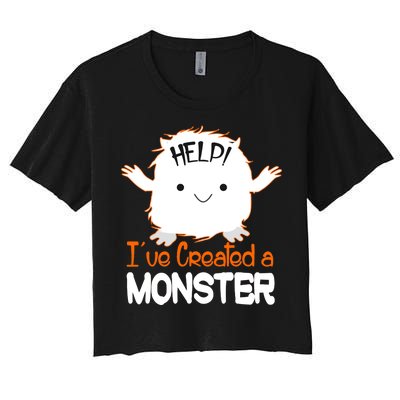 Help I've Created a Monster Funny Halloween Women's Crop Top Tee