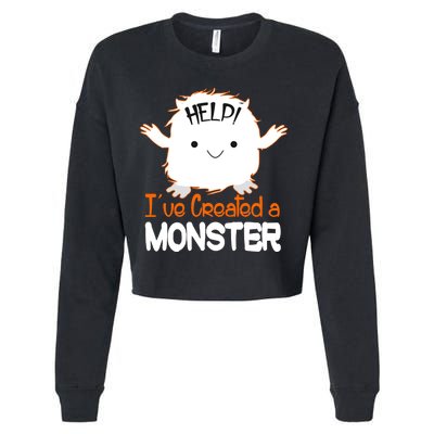 Help I've Created a Monster Funny Halloween Cropped Pullover Crew