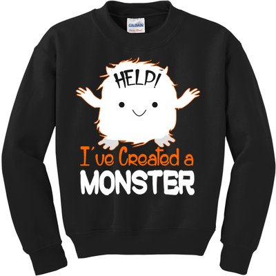 Help I've Created a Monster Funny Halloween Kids Sweatshirt