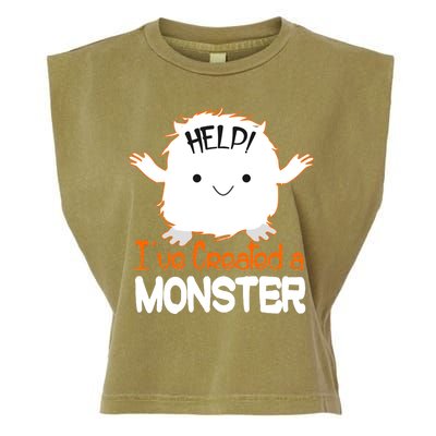 Help I've Created a Monster Funny Halloween Garment-Dyed Women's Muscle Tee