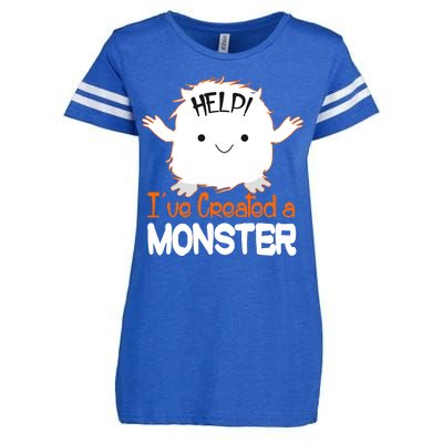 Help I've Created a Monster Funny Halloween Enza Ladies Jersey Football T-Shirt