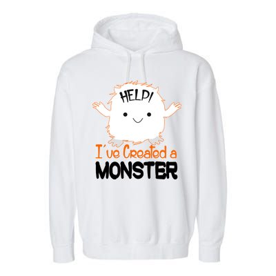 Help I've Created a Monster Funny Halloween Garment-Dyed Fleece Hoodie