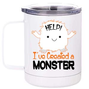 Help I've Created a Monster Funny Halloween 12 oz Stainless Steel Tumbler Cup