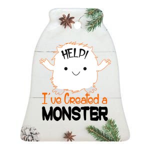 Help I've Created a Monster Funny Halloween Ceramic Bell Ornament