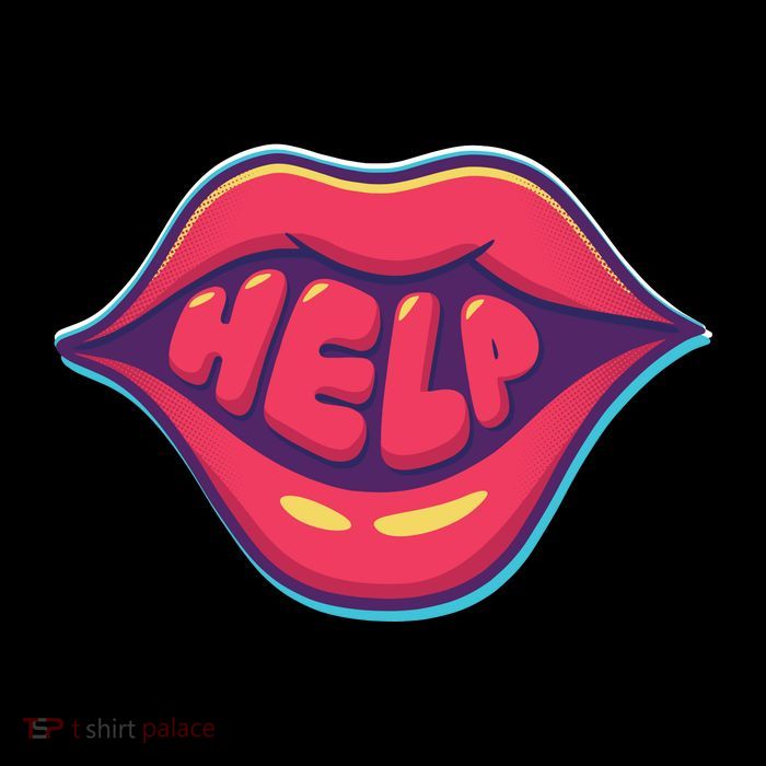 Help Lips Drawstring Bag