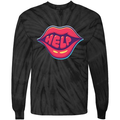 Help Lips Tie-Dye Long Sleeve Shirt