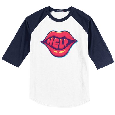 Help Lips Baseball Sleeve Shirt