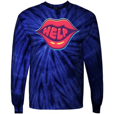 Help Lips Tie-Dye Long Sleeve Shirt