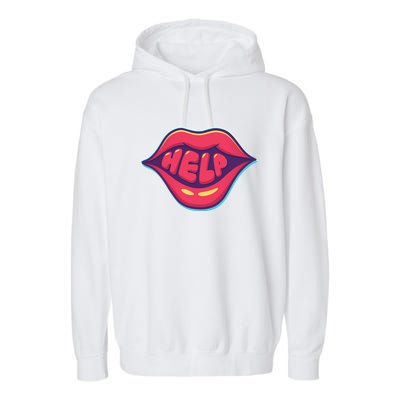 Help Lips Garment-Dyed Fleece Hoodie