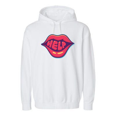 Help Lips Garment-Dyed Fleece Hoodie