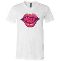 Help Lips V-Neck T-Shirt