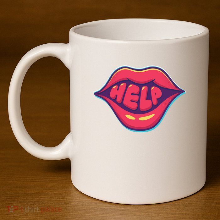 Help Lips 11oz C Handle Ceramic Mug