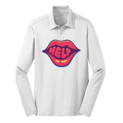 Help Lips Silk Touch Performance Long Sleeve Polo