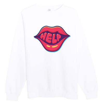 Help Lips Premium Crewneck Sweatshirt