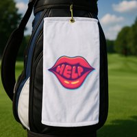 Help Lips Golf Towel