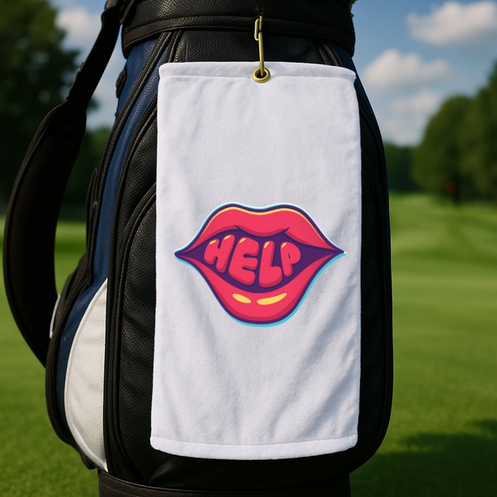Help Lips Golf Towel