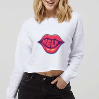 Help Lips Cropped Pullover Crew