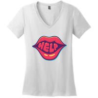 Help Lips Women's V-Neck T-Shirt