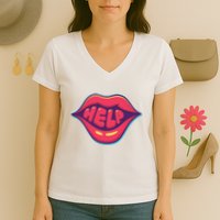 Help Lips Women's V-Neck T-Shirt