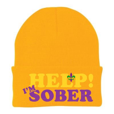 Help Me I'm Sober Mardi Gras Knit Cap Winter Beanie