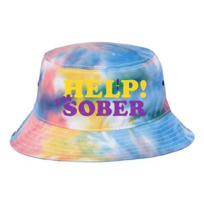 Help Me I'm Sober Mardi Gras Tie Dye Newport Bucket Hat