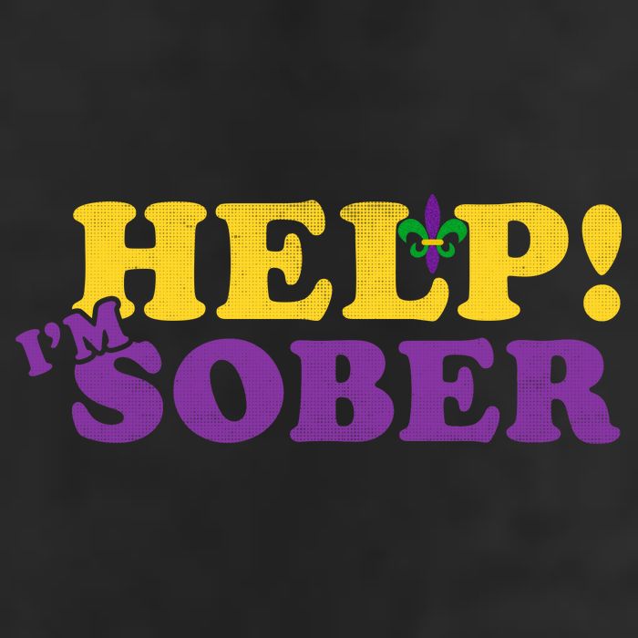 Help Me I'm Sober Mardi Gras 7 Panel Mesh Trucker Snapback Hat