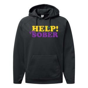 Help Me I'm Sober Mardi Gras Performance Fleece Hoodie