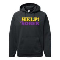 Help Me I'm Sober Mardi Gras Performance Fleece Hoodie