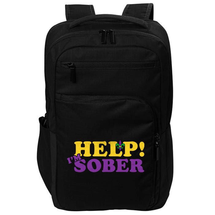 Help Me I'm Sober Mardi Gras Impact Tech Backpack