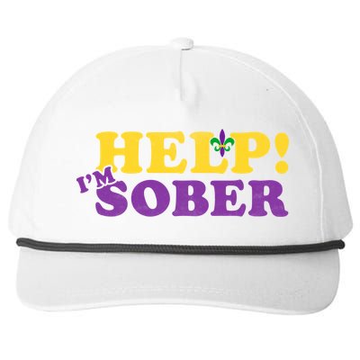 Help Me I'm Sober Mardi Gras Snapback Five-Panel Rope Hat