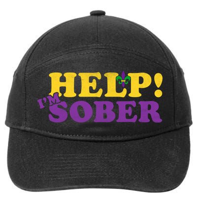 Help Me I'm Sober Mardi Gras 7-Panel Snapback Hat