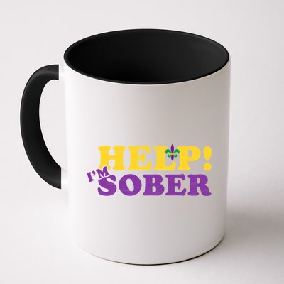 Help Me I'm Sober Mardi Gras Mug