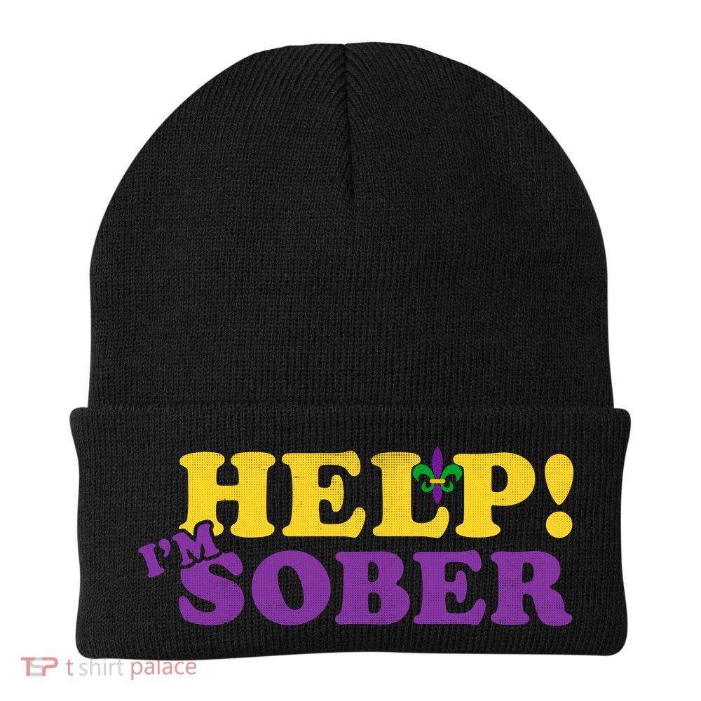 Help Me I'm Sober Mardi Gras Beanie