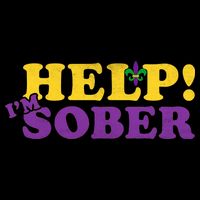 Help Me I'm Sober Mardi Gras Drawstring Bag
