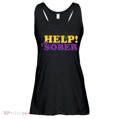 Help Me I'm Sober Mardi Gras Ladies Essential Flowy Tank