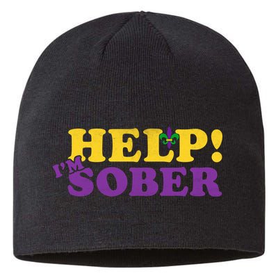 Help Me I'm Sober Mardi Gras Sustainable Beanie